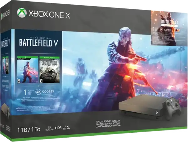 Microsoft Xbox One X Gold Rush Battlefield V Edition Console