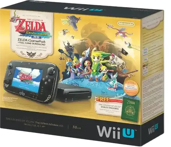 Nintendo Wii U Legend of Zelda The Winder Waker HD Deluxe Set Bundle